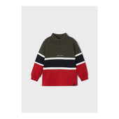Mayoral Boys Goji Red Long Sleeved Poloshirt